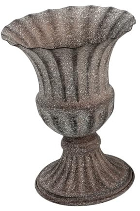 MUSISALY Vaso Per Fiori Per Tomba in Ferro Vintage Grigio, Vaso Commemorativo Per Cimitero, Decorazioni Per Tombe Contenitore Resistente a Lungo