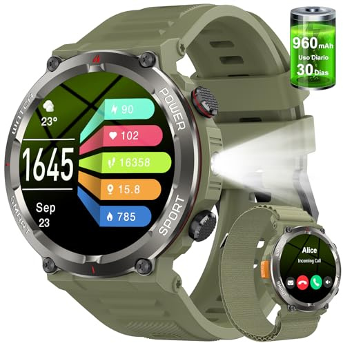 Smartwatch Herren mit Telefonfunktion, 1,45 HD Fitnessuhr Smart Watch , Fitness Tracker Sportuhren mit Pulsmesser Schlafmonitor Schrittzähler, 120+Sportmodi, IP68 Wasserdicht Uhr für Android iOS