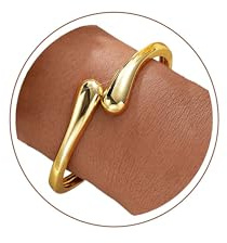MTINEAPS Gold Bangle Bracelets for Women Teens Trendy Chunky Adjustable Twist Cuff Bracelet Jewelry Gifts (Gold)