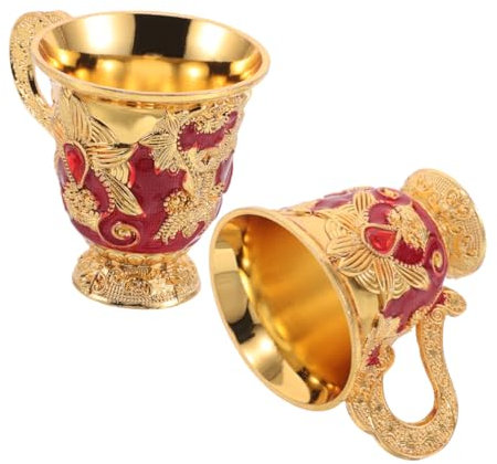 SOLUSTRE 2piezas Cáliz Enjoyado De Aleación De Zinc Copa De Decoración Medieval Vintage Cáliz Para Vino De Bar Copa De Fiesta De Halloween Retro