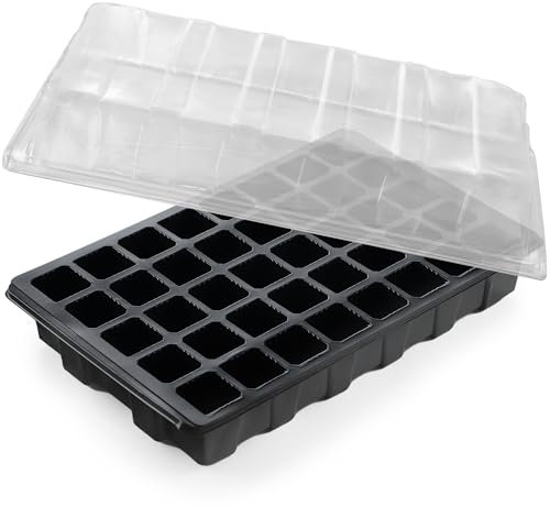 KADAX Mini serra per la coltivazione di erbe, verdure e fiori sul davanzale della finestra, fioriera in plastica, ciotola per la coltivazione senza coperchio (50 celle)