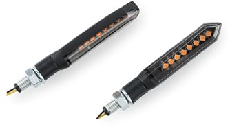 Puig 22343N Intermitentes Thin 2.0 con diseño compacto y minimalista, iluminación LED secuencial de alto rendimiento, homologados y fáciles de instalar con rosca M8 estándar, Negro