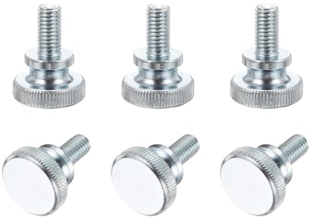 PATIKIL M8 x 16mm Knurled Thumb Screws, 6Pcs Metric Knurled Head Bolts Thumb Screw with Shoulder Grip Knobs Fasteners Tighten Thread Fasteners for TV Monitor Mount