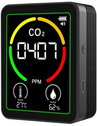 Air Quality Monitor, Digital Temperature and Humidity Tester, Precision Indoor Air Monitor for Home, Bedroom, Dorm, Hotel, Travel, RV, Office, School