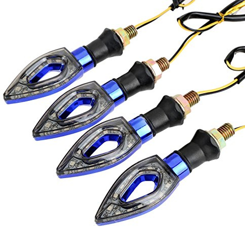 MUXSAM 4 PCS Motorcycle Led Turn Signal Light, Universal Watertight Motorbike Turning Indicators, 12V Blinker Amber LED Light Indicator,Daytime Running Lights Brake Lights for Motorcycle