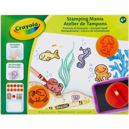 CRAYOLA, Set Creativo Fantasia di Stampini, per Disegnare e Colorare con i Timbrini, attività Creativa e Idea Regalo, Multicolore, 04-0574