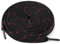 sourcing map 3 Pares Cordones planos de sarga de doble color para zapatillas de deporte Cordones gruesos de colores sólidos unisex Negro rojo 140 cm/55
