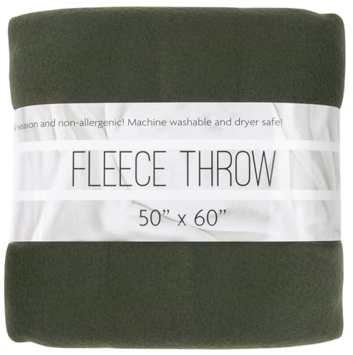 Trail maker 50x60 Throw Blankets, Fleece Throw Blanket for Livingroom, Couch, Chair, Bed (Forest Green)