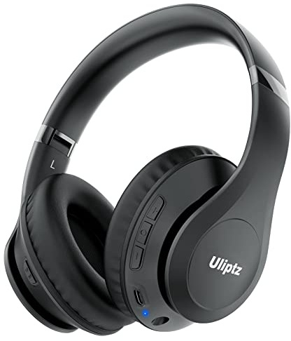 Uliptz Wireless Bluetooth Headphones, 65H Playtime, 6 EQ Sound Modes, HiFi Stereo Over Ear Headphones with Microphone, Foldable Lightweight Bluetooth 6.0 Headset for Travel/Office/Cellphone/PC