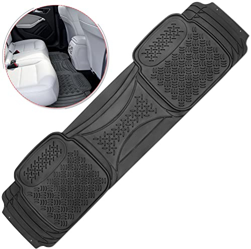 Heavy Duty Black Rubber Car Floor Mat by Vaygway –Automotive Rear Universal 1 Piece Runner Mat -Trimmable Rubber Liner Runner – Back Seat Mat Liner – All Weather Protection for Car, Truck Van SUV