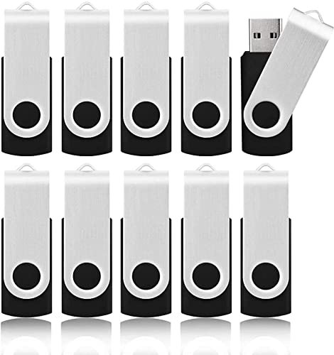 KOOTION 64GB USB 3.0 Sticks 10er Pack Speicherstick Datenstick Memory Sticks Bunt Flash Laufwerk 360° Drehbar Design Pen Drives Metall Set Mehrfarbig
