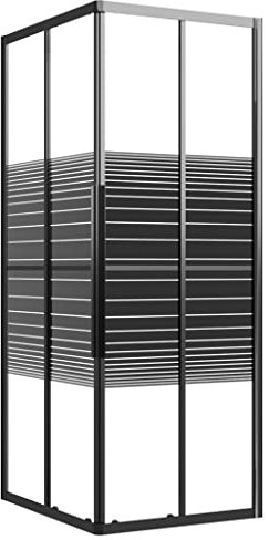 vidaXL Duschkabin ränder ESG 80x70x180 cm svart
