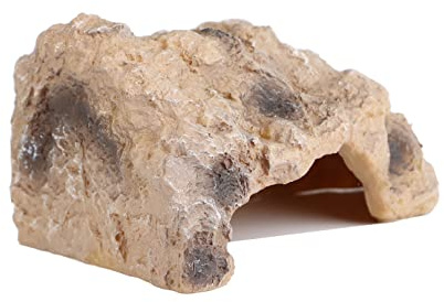 Nascondiglio di roccia artificiale per rettili, grotta in resina, dimensioni 7,2 cm x 3 cm, habitat per drago barbuto, tartarughe, lucertole, serpenti, granchi, gechi, leopardi, ragni