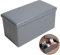 EGYPTO Foldable Ottoman Storage Box 2 Seater – Padded Folding Stool Faux Leather – 80L Storage Footstools for Living Room Bedroom, kids Room – Support upto 300 kg (Grey, 76cm*38cm *38cm)