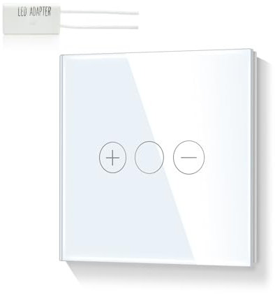 LIAONFOY Normaler Touch Dimmschalter Unterputz Berühren Lichtschalter Glas Touch Screen Schalter LED Dimmer Lichtschalter Kipplichtschalter 110-240V 86mm Weiß
