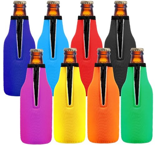 Rafraîchisseur de Bouteille de Bière, Lot de 8 Rafraîchisseur de Bouteille Compatible de 330 Ml, Lot de Refroidisseurs Bouteilles Verres Bière, Refroidisseurs de Bouteille pour Bière, Boissons