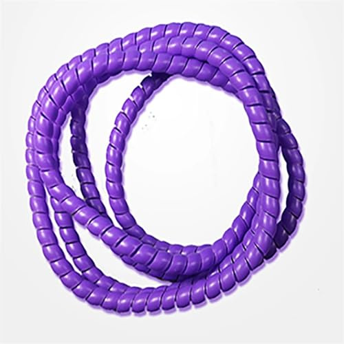 ELLANA Spiral Protector 2 Meter Pipe Wire Protective Sleeve 8mm 10mm 12mm 14mm 16mm Spiral Wrap Sleeving Tube Flame Retardant Cable Sleeves Band Winding Wraps Cable(Purple,10mm Inside Diameter)