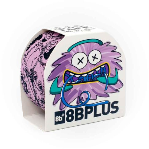 8BPLUS Bande adhésive pour doigts, d'escalade, 38 mm x 10 m, puissante, pour l'escalade, le blocage, la musculation, le volley-ball, le handball, les arts martiaux (violet avec imprimé)