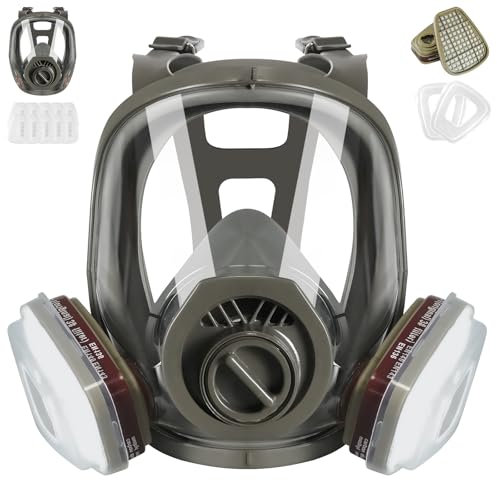 Matlarn Masque Respiratoire Réutilisable avec Filtre, 6800 Masques a Gaz de Protection Respiratoire, Masque Anti Poussiere pour Peinture, Soudage, Vapeurs Organiques, Resine Epoxy, Poncage