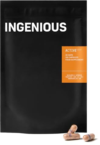INGENIOUS Active Hydrolysed Marine Collagen Capsules, 100% Pure Marine Collagen Peptides Capsules with Hyaluronic Acid, Natural Astaxanthin, and ActiGin, Boosts Endurance and Recovery (30 Day Supply)