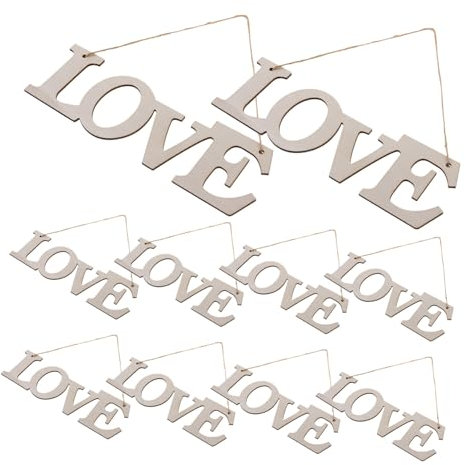 Angoily 1 Set Di Strisce Di Artigianato In Legno Gioielli Bomboniere Forniture Per Relazioni Di Lettere Sparse Cartelli Decorativi Adesivi A Forma Di Cuore In Lamina