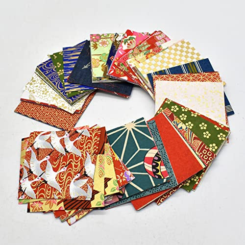 Japanese Yuzen Washi Origami Paper - 200 Assorted Sheets - 6cm x 6cm