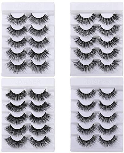 Falsche Wimpern 3D/6D Natürliche Dicke Lange Künstliche Eyelashes Handgefertigt für Wimpern Verlängerung, 20 Paare Schwarz 4 Stile Lashes Makeup Cosplay
