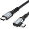 Fasgear 100W USB C zu Typ C 3.1 Gen 2 Kabel 3m, 90 Grad 5A PD mit E-Marker-Chip 4K@60Hz Videoübertragung (10 Gbit/s) Kompatibel für Link, VR-Headset, PC-Spiele, Dockingstationen Schwarz