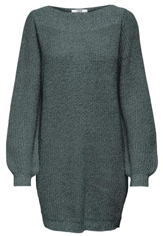 JdY JDYWHITNEY Megan L/S Boat Dress Knt Noos, North Atlantic/Detail:w Black Ply, XL