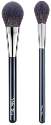 Vela.Yue Set di Pennelli da Trucco 2 pezzi per Polvere Cipria Fard Illuminante Blush Highlighter Pennello Viso