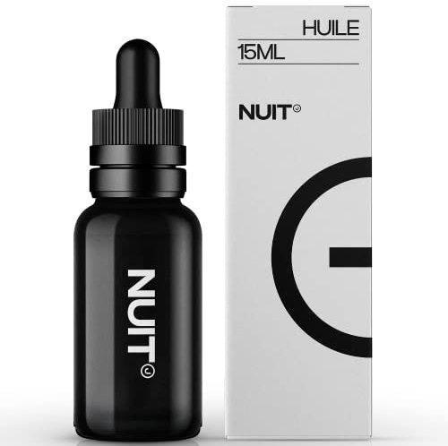 NUIT 45% CBD | 0% THC | Fait en FRANCE | 15 ML - 450 Gouttes | Huile de graines de chanvre + Valériane + Mélisse + Passiflore | Gout Citron | Super dodo