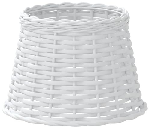 vidaXL Lamp Shade, Table Lamp Shade for Living Room Bedroom Dining Room, Bedside Light Shade with Holder Hole, Hallway Light Shade, White Wicker