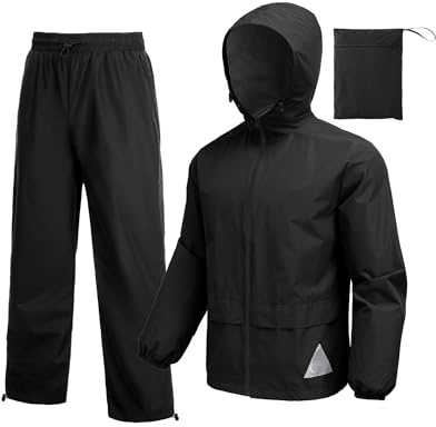 COOFANDY Men Golf Hunting Rain Gear for Men Waterproof Rain Suit for Motorcycle Riders