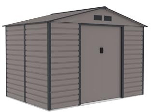Gartenhaus G21 GAH 529, 277 x 191 cm, grau, einfache Montage, 5,3 qm, verzinkte Oberfläche, Lüftungsgitter