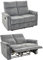 Zweisitzer-Sofa mit hochwertiger Federkernpolsterung 130 cm breit, verstellbare 2er Couch durch praktische halbautomatische Relaxfunktion, Bezug Velours Vintage Grau / 15127