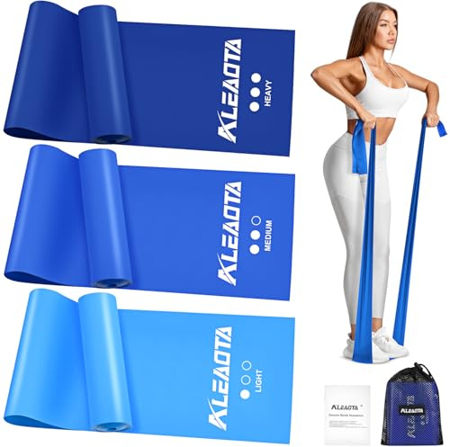 Aleaota Exercise Bands, Resistance Bands for Working Out, Resistance Band for women, Stretch Bands for Physical Therapy, Pilates, Rehab, Stretch, Strength Training and Yoga Starter Set