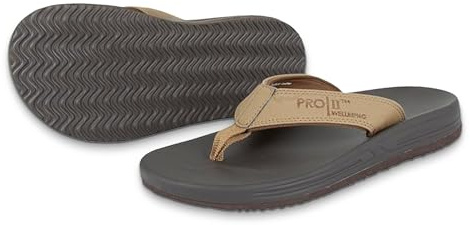 PRO 11 WELLBEING Sandales orthopédiques, soutien de la voûte plantaire, talon absorbant les chocs, marron, 46 EU