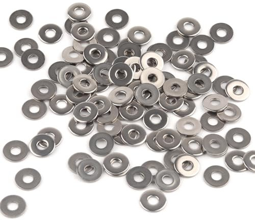 100 Stück Unterlegscheiben M3, Beilagscheiben Edelstahl M3 x 9mm, DIN 9021 A2 V2A Flach Unterlegscheiben Karosseriescheiben, Rostfreie Flat Washers für Muttern, Schrauben, Gewindestange (Edelstahl)