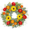 Oairse Spring Wreaths for Front Door 20 Artificial Spring Summer Wreath with Sunflowers Poppy Eucalyptus Leaves Fake Silk Floral Door Wreath for Home Window Wall Farmhouse Indoor Outdoor Easter Decor