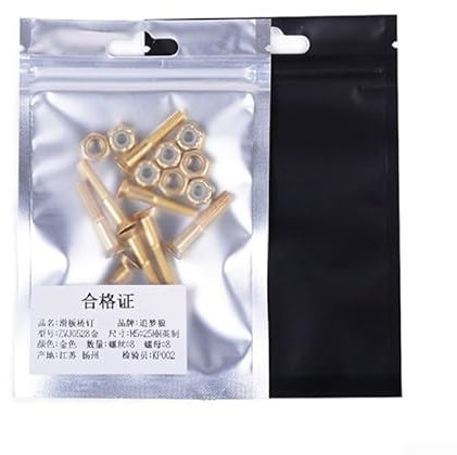 Accessoires de skateboard, 16 pièces/lot vis de rechange + écrous, acier au carbone moyen (doré M5 × 30 mm)