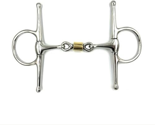 Equine Smile ES0076 Gebiss Knebeltrense Schenkeltrense Doppelt Gebrochen mit beschichteter Kupferrolle aus Edelstahl Gebissstärke 14 mm (12.5 cm)