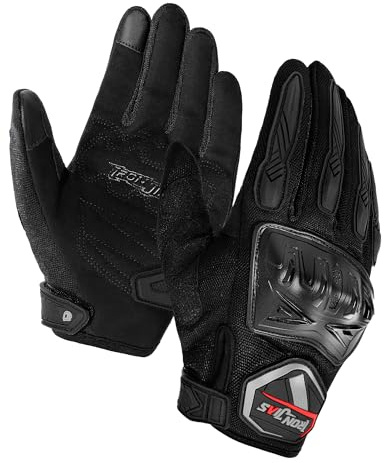 BORLENI Guanti da Moto per Guanti da Touch Screen per Uomo Donna, Traspiranti, da Corsa Fuoristrada, Guanti da Moto, Protezioni per Le Dita, Guanti da Guida
