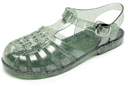 Sandales d'été pour femme - En plastique transparent - Couleur unie - Pour la plage - Pour l'extérieur - Pour les loisirs