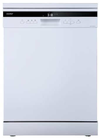 Lave-vaisselle pose libre COMFEE' FD1435E-X pour 14 couverts, grand format, 44 dB, grand écran LED, départ différé, fonctionnalité demi-charge, supports flexibles, blanc