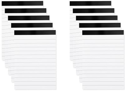 Paquet de 10 petits blocs-notes A7 de poche, blocs-notes de recharge en papier ligné, petits blocs-notes, mini blocs-notes, bloc-notes pour le travail à domicile, le bureau, la planification quotidien