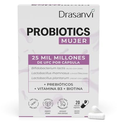 Probioticos Mujer 25000 Millones UFC Drasanvi en 20 Capsulas Sin Gluten