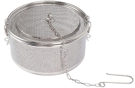 Aramox Kryddsil, 304 Tebollar i Rostfritt Stål Filterkorg med Hängande Kedja, Ett Nyckellås, Soppate-infuser för Hemrestaurangskök (Diameter 20 cm/7,9 tum)