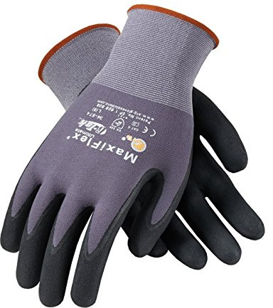 MaxiFlex 34-874 Ultimate Foam Nitrile Palm Coated Gloves, Gray, Medium (Pack of 12)