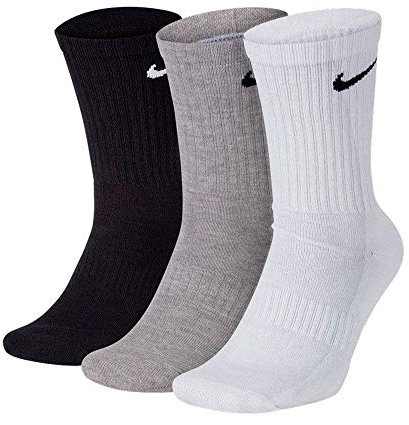 Nike 9 Paar Socken Herren Damen Weiß Grau Schwarz Tennissocken Sportsocken Sparset SX7664 Größe 34 36 38 40 42 44 46 48 50, Sockengröße:42-46, Farbe:weiß/grau/grau