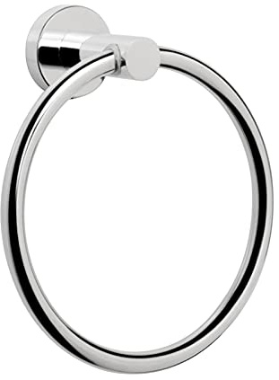 NearMoon Anello per asciugamano da bagno, accessori per il bagno, porta asciugamani in acciaio inox spesso per bagno, moderno gancio rotondo da parete (finitura cromata)